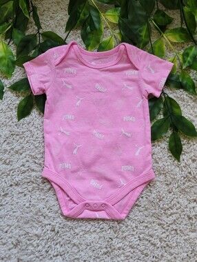 Baby Girl Light Pink Puma Onesie (0-3 Months)